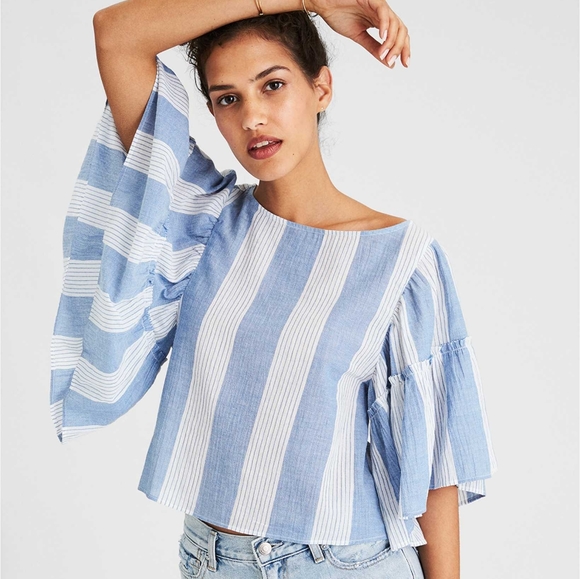 American Eagle Outfitters Tops - AE Ruffle Bell Sleeve Top